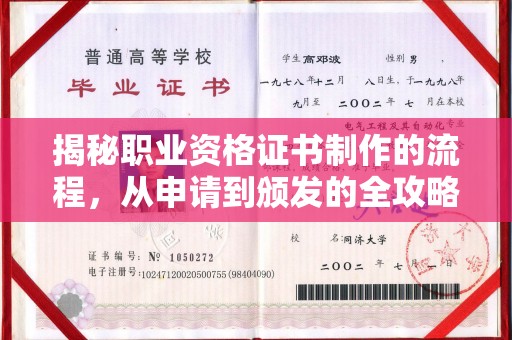 三台揭秘职业资格证书制作的流程，从申请到颁发的全攻略